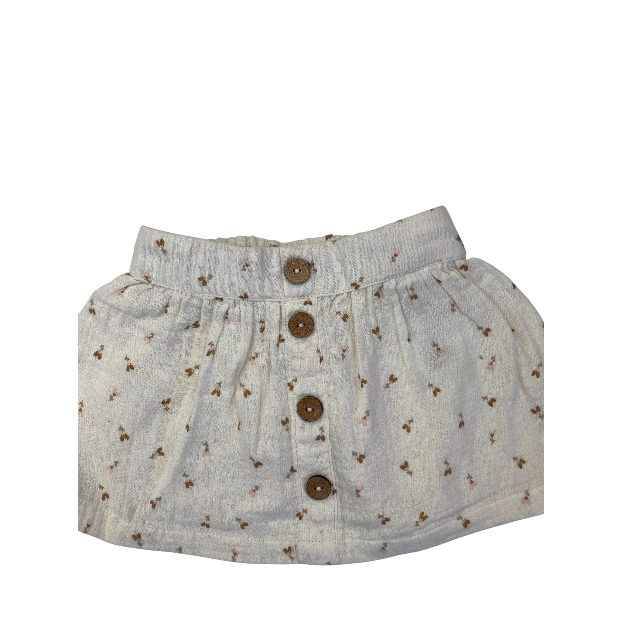 6M Cream Floral Cotton Gauze Skirt - Cuddles & Smiles