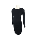 Size S Black Ribbed Long Sleeve Lettuce Hem Maternity Dress - Cotton On