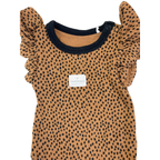 0-3M Tan & Black Leopard Print Frill Bodysuit - Country Road
