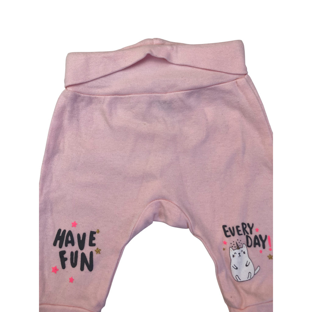 0-3M Light Pink Cat Glitter Leggings - Ackermans