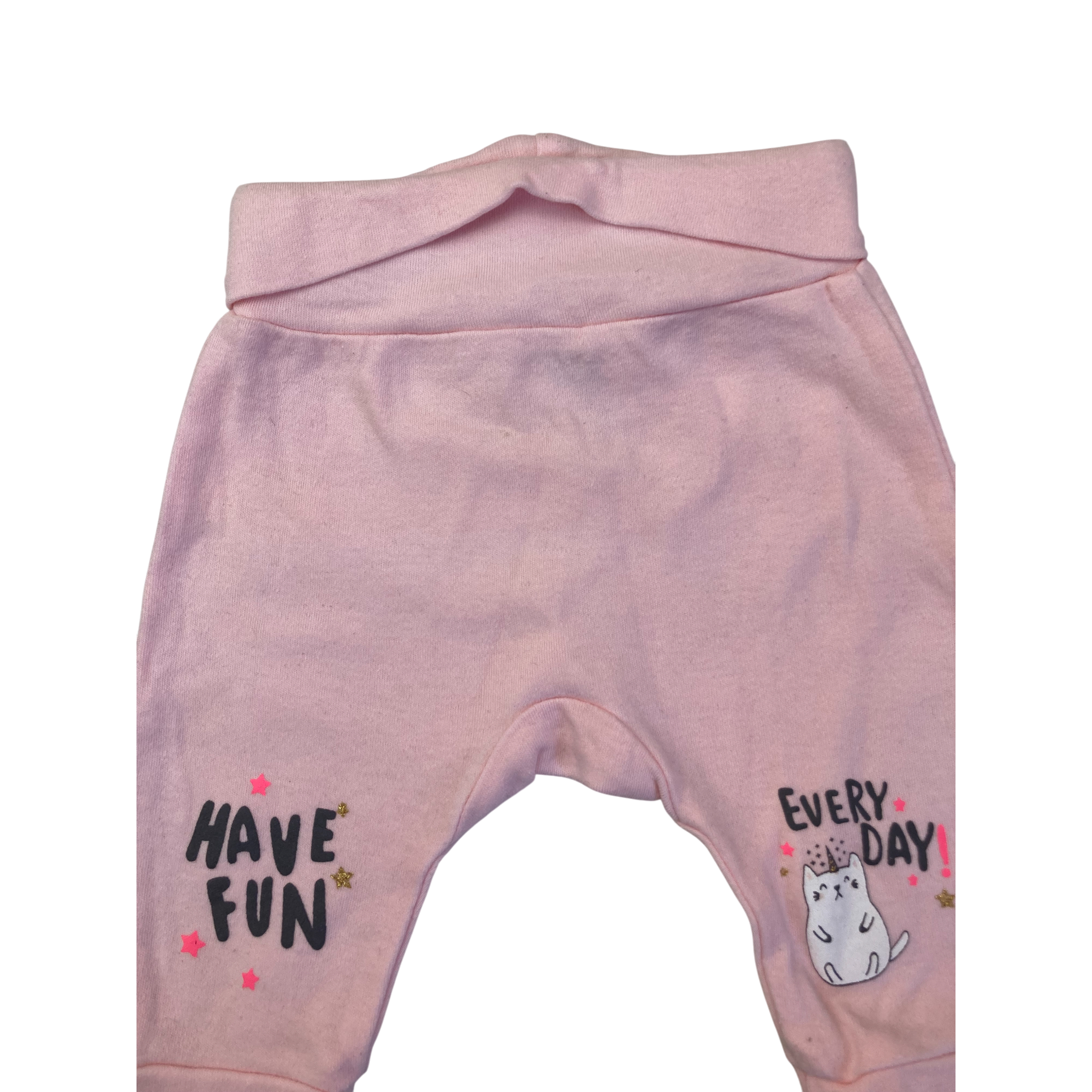 0-3M Light Pink Cat Glitter Leggings - Ackermans