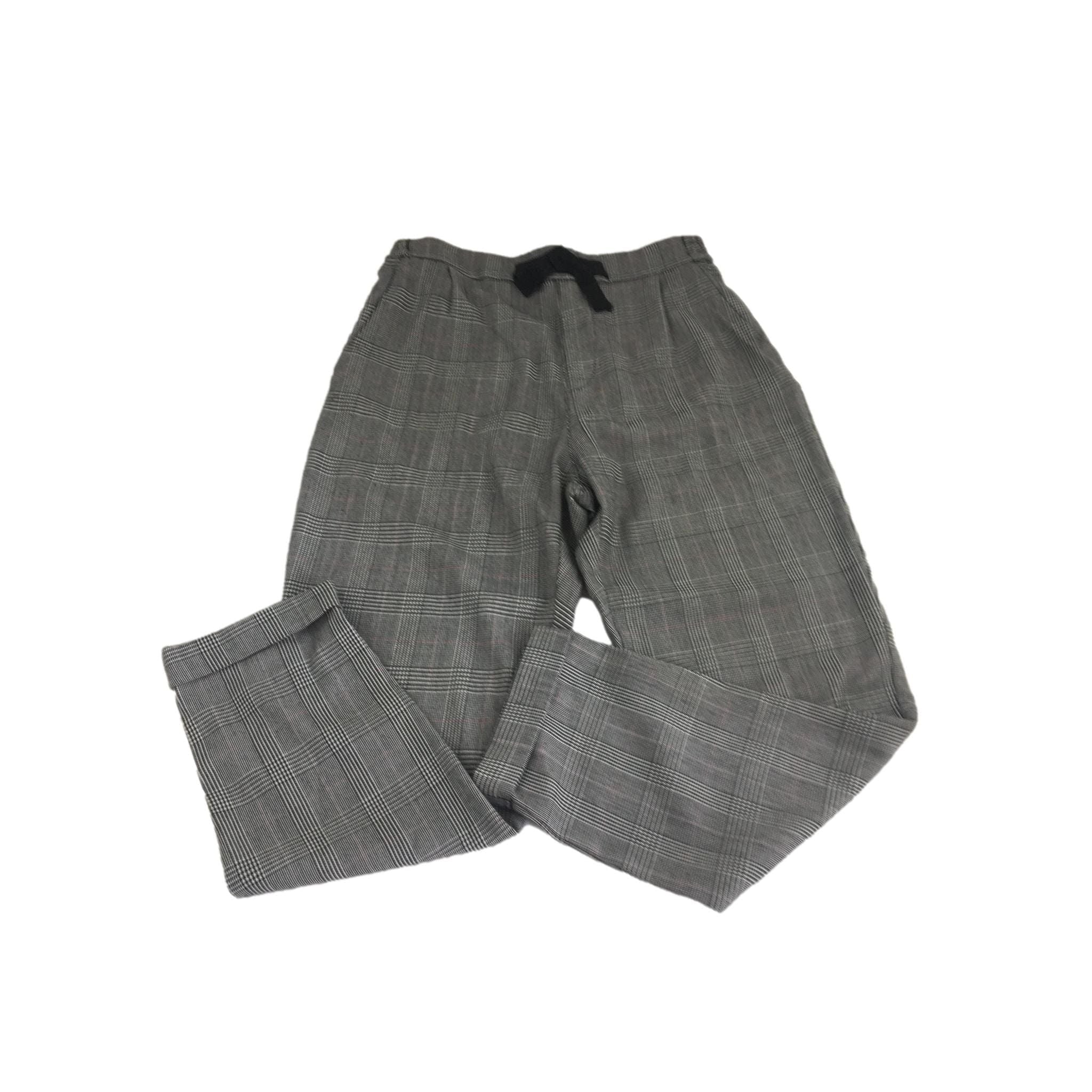 US 10-11Y Black & White Plaid Skinny Pants - H&M