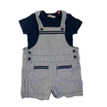 6M Navy Blue & White Stripe Overalls & T Shirt - Balela