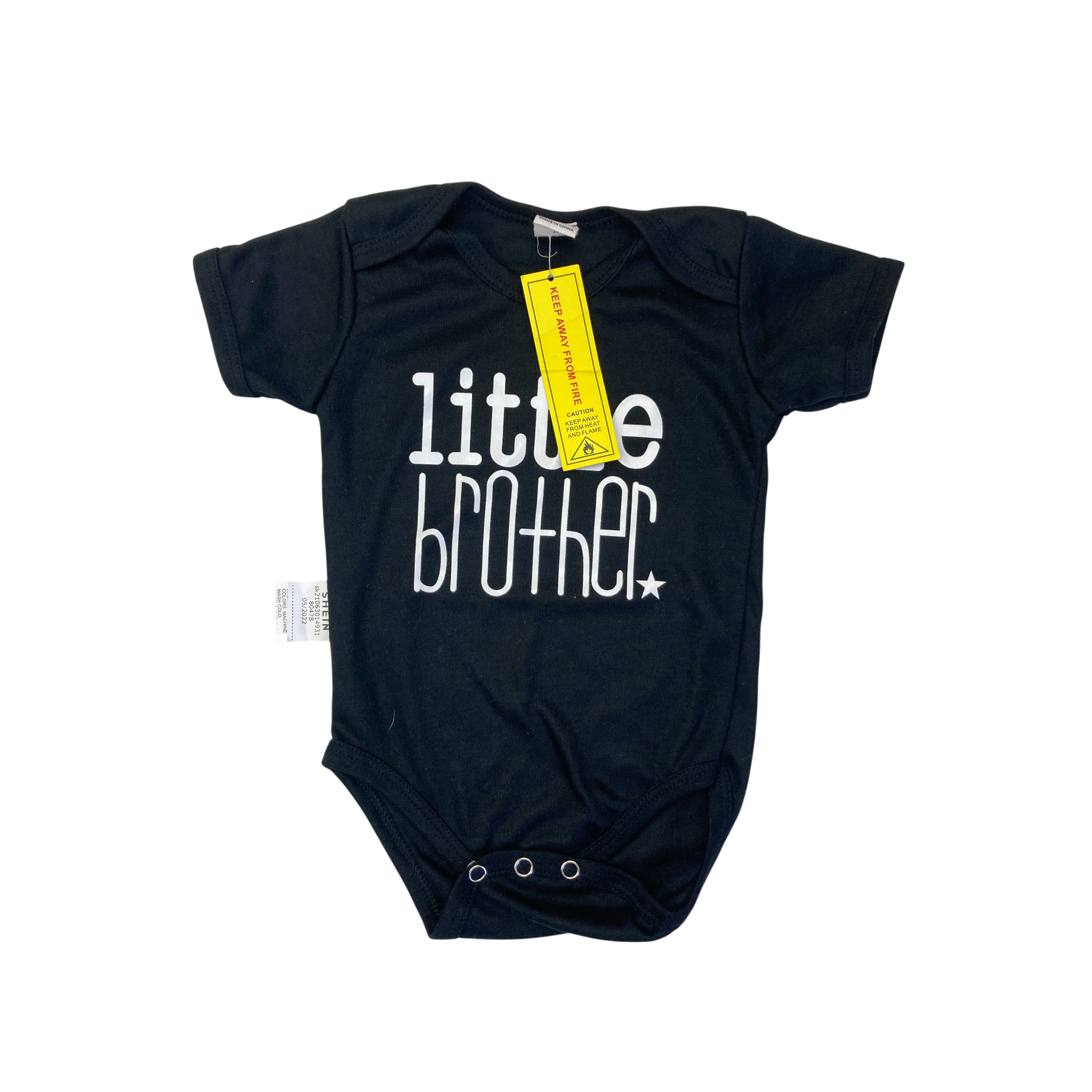 6M Black & White "Little Brother" Bodysuit - Shein