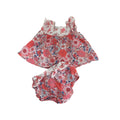 3-6M Red, White & Pink Floral Tunic Top & Bloomer set - Cotton On