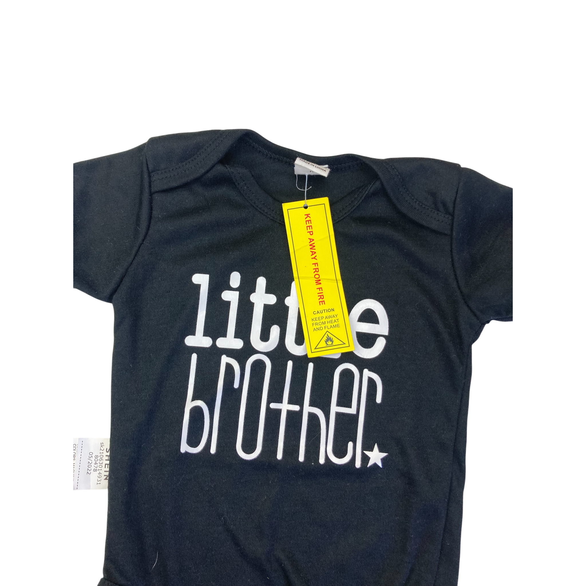 6M Black & White "Little Brother" Bodysuit - Shein