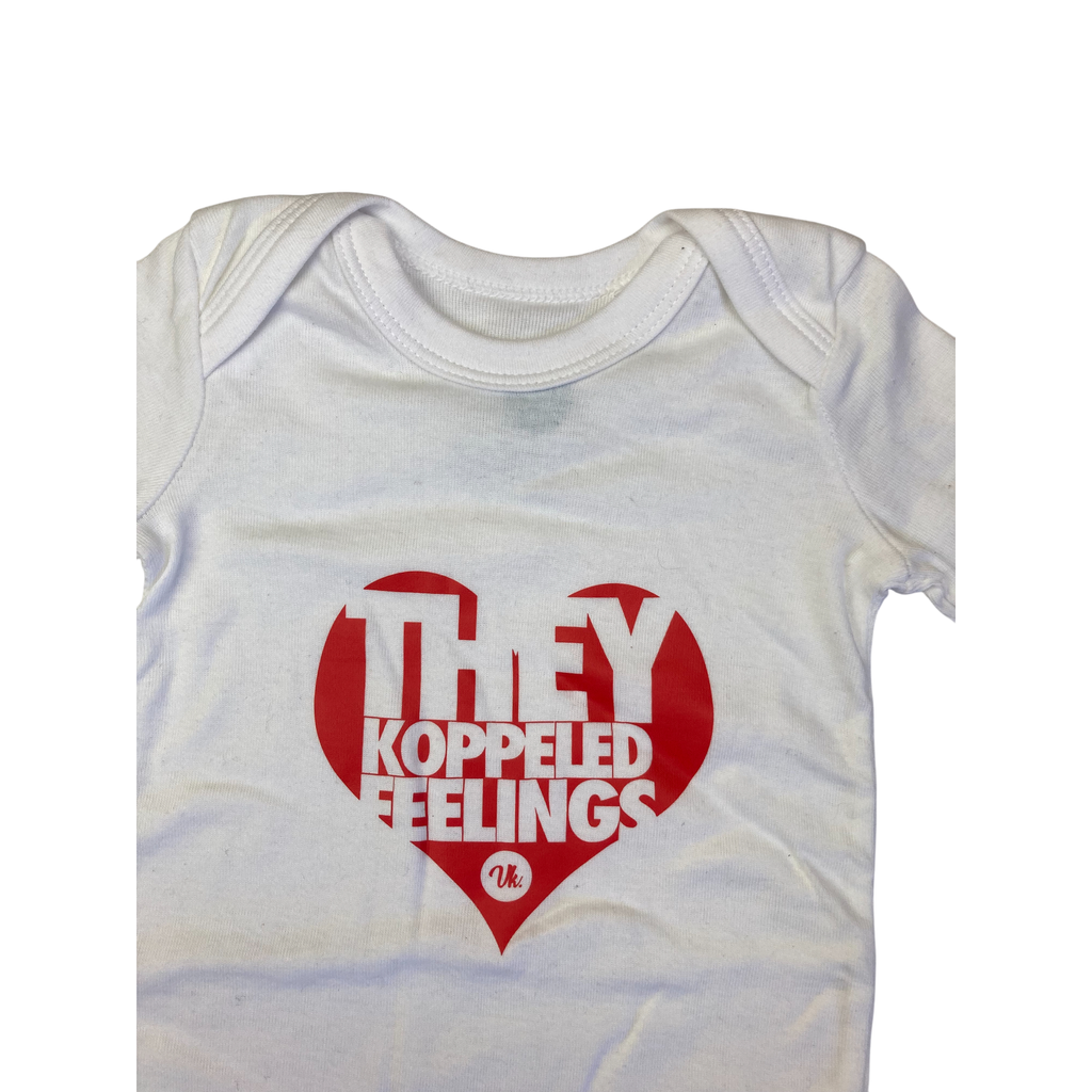 6-12M White & Red Heart "Koppeled Feelings" Bodysuit - Vannie Kaap