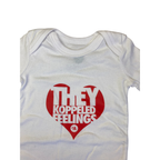 6-12M White & Red Heart "Koppeled Feelings" Bodysuit - Vannie Kaap