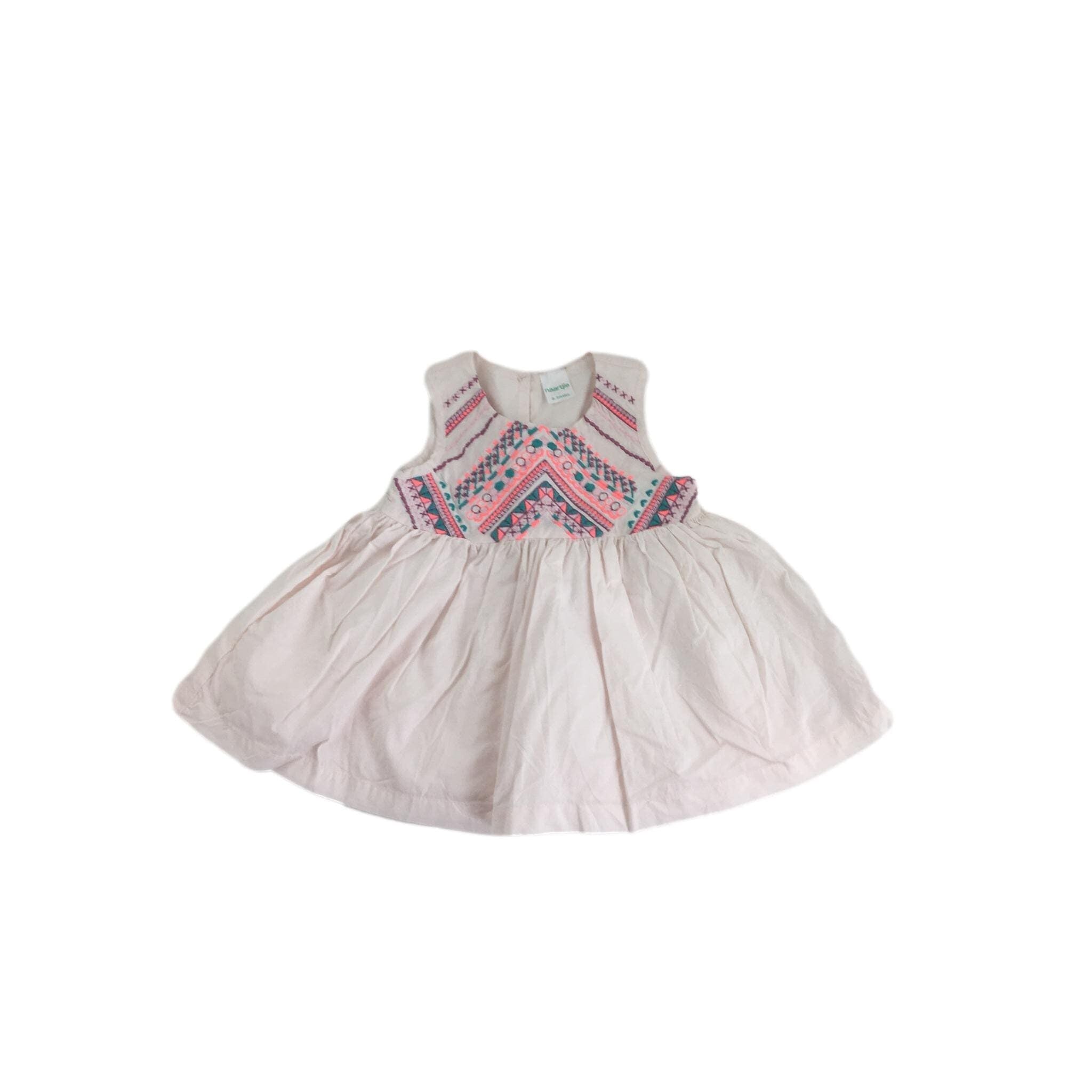 0-3M Light Pink Embroidered Sleeveless Dress - Naartjie