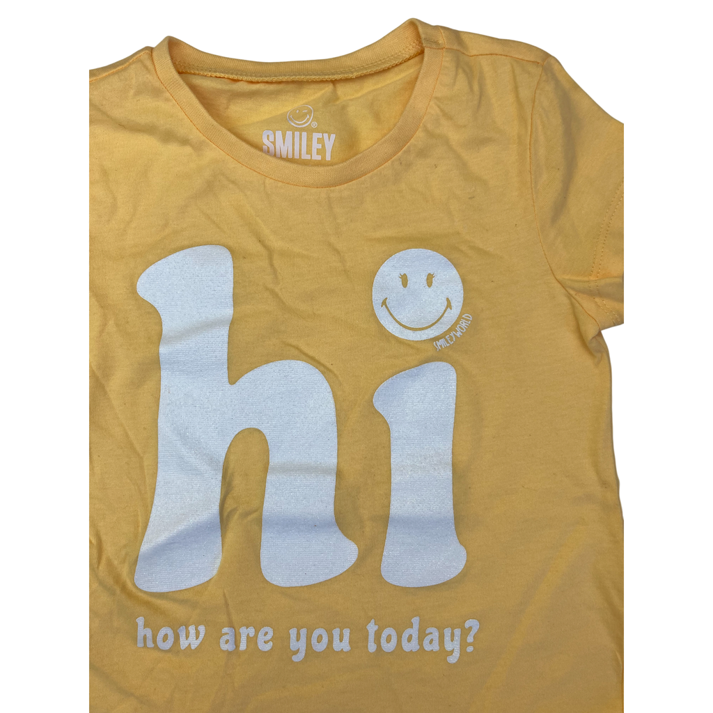 5Y Yellow & White Glitter Smiley T Shirt - Woolworths