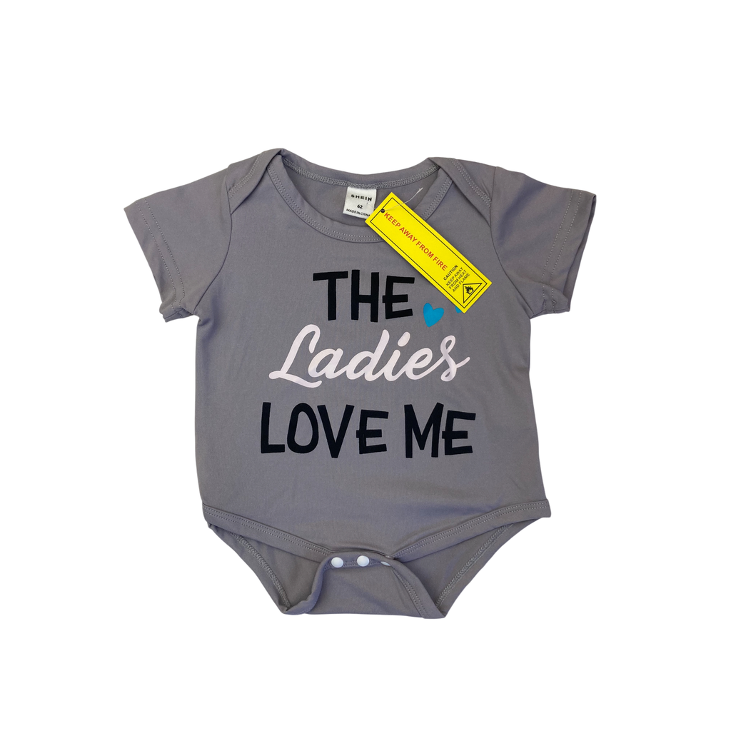 3M Grey "Ladies Love Me" Bodysuit - Shein