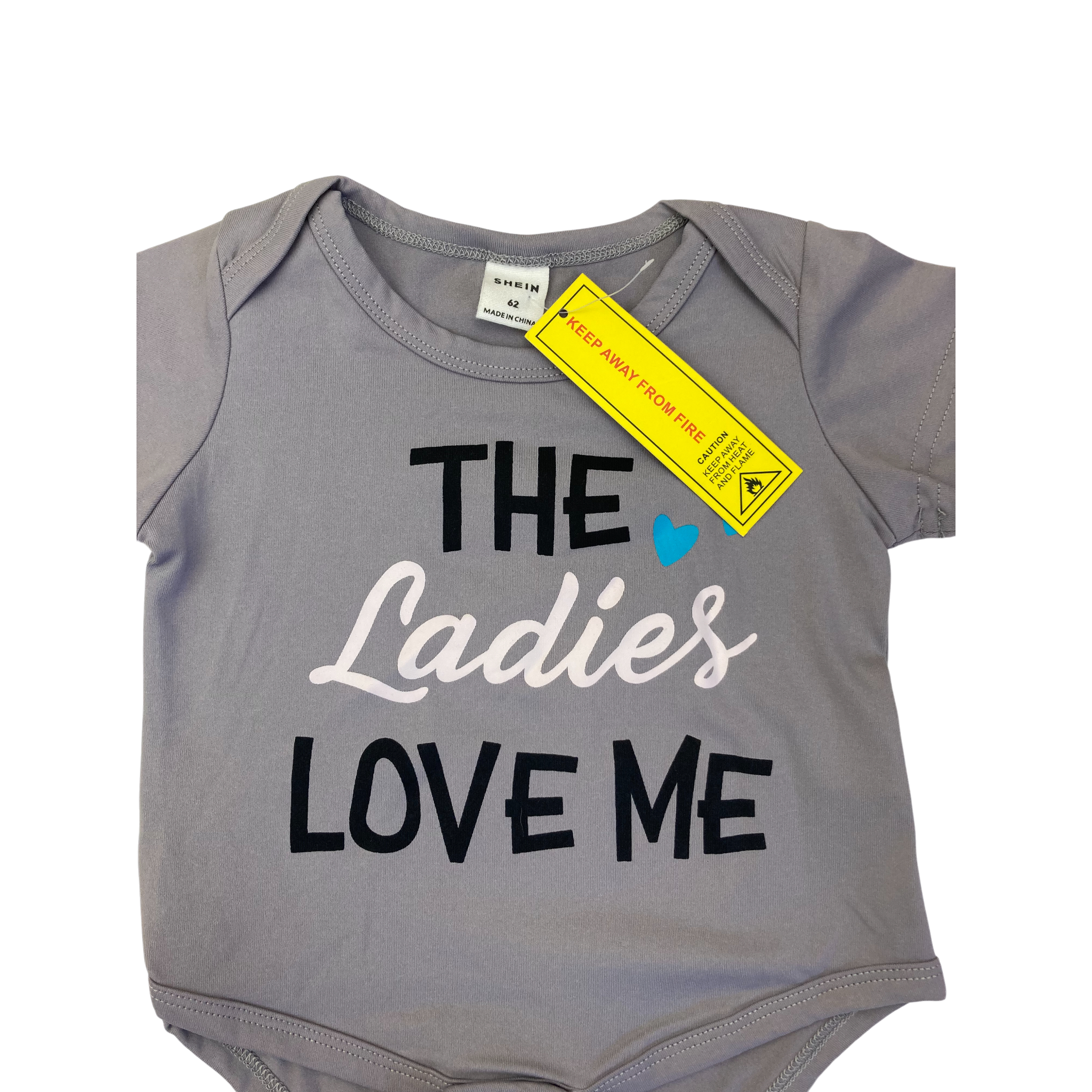 3M Grey "Ladies Love Me" Bodysuit - Shein