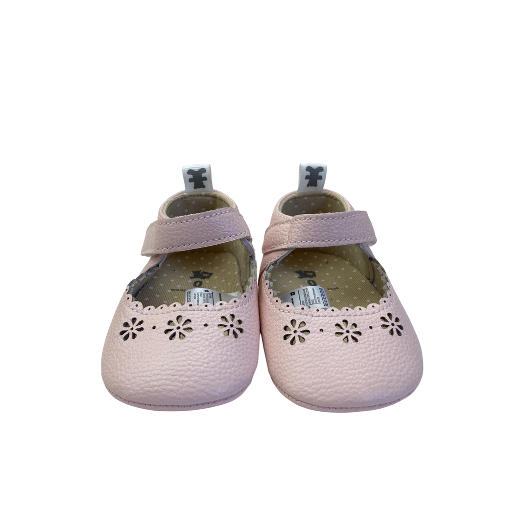 Size 0 - Light Pink Daisy Laser Cut Soft Sole Pumps - Woolworths
