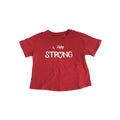 6Y Red & White Glitter "I am Strong" T-shirt - Woolworths