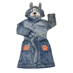18-24M Dusty Blue Fleece Puppy Dressing Gown - Woolworths