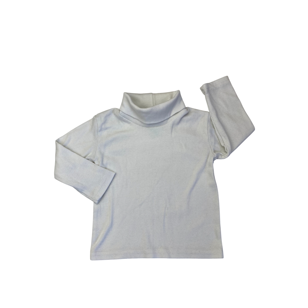 18-24M White Ribbed Lightweight Poloneck - Ackermans