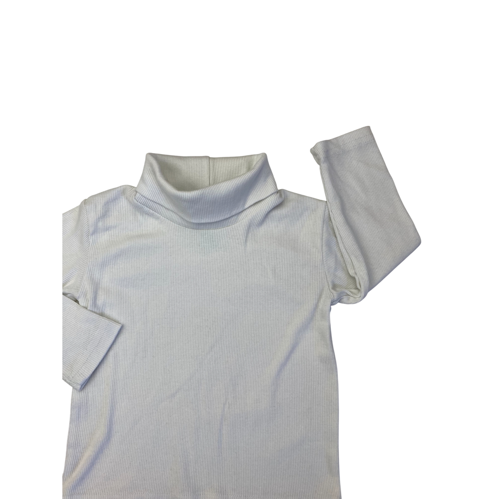 18-24M White Ribbed Lightweight Poloneck - Ackermans