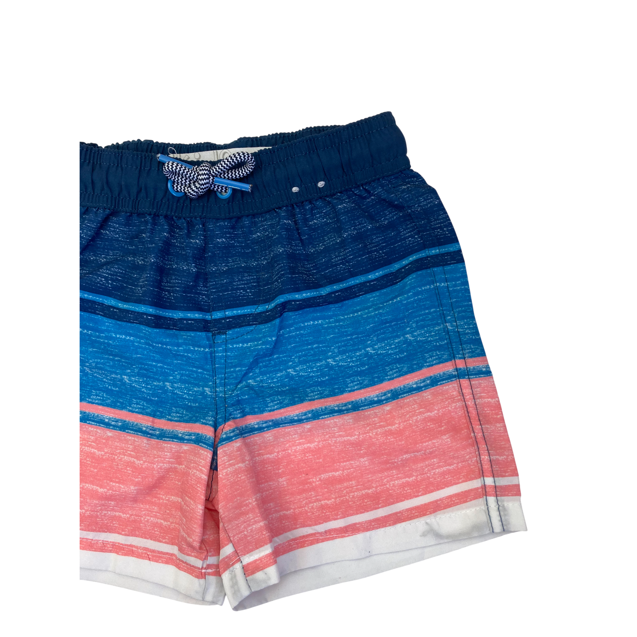 1-2Y Blue & Pink Melange Boardshorts - Real