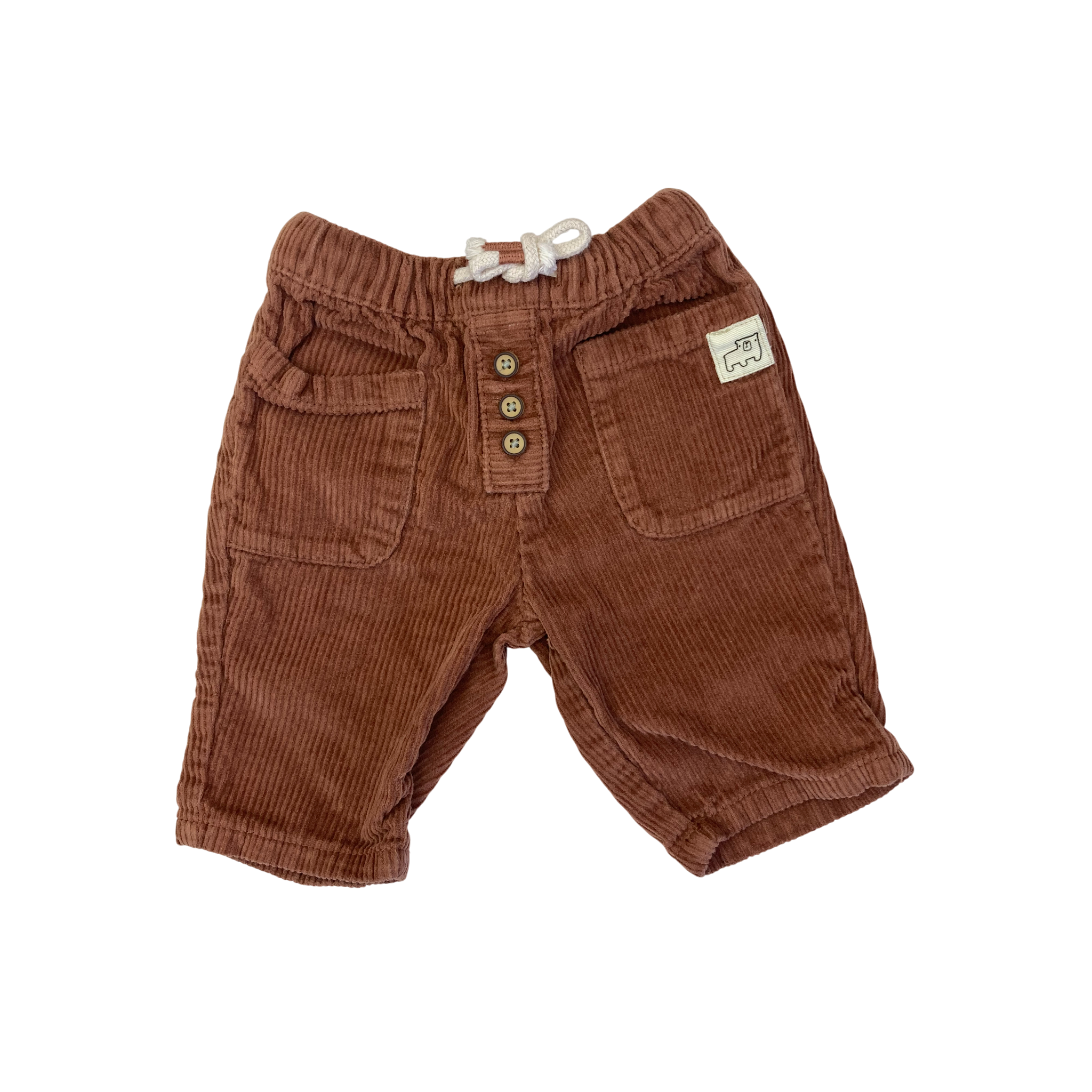 1-3M Tan Brown Corduroy Drawstring Pants - Woolworths