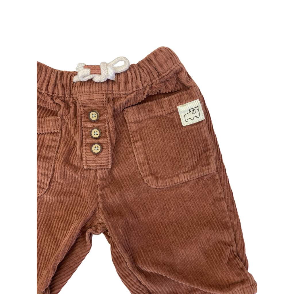 1-3M Tan Brown Corduroy Drawstring Pants - Woolworths