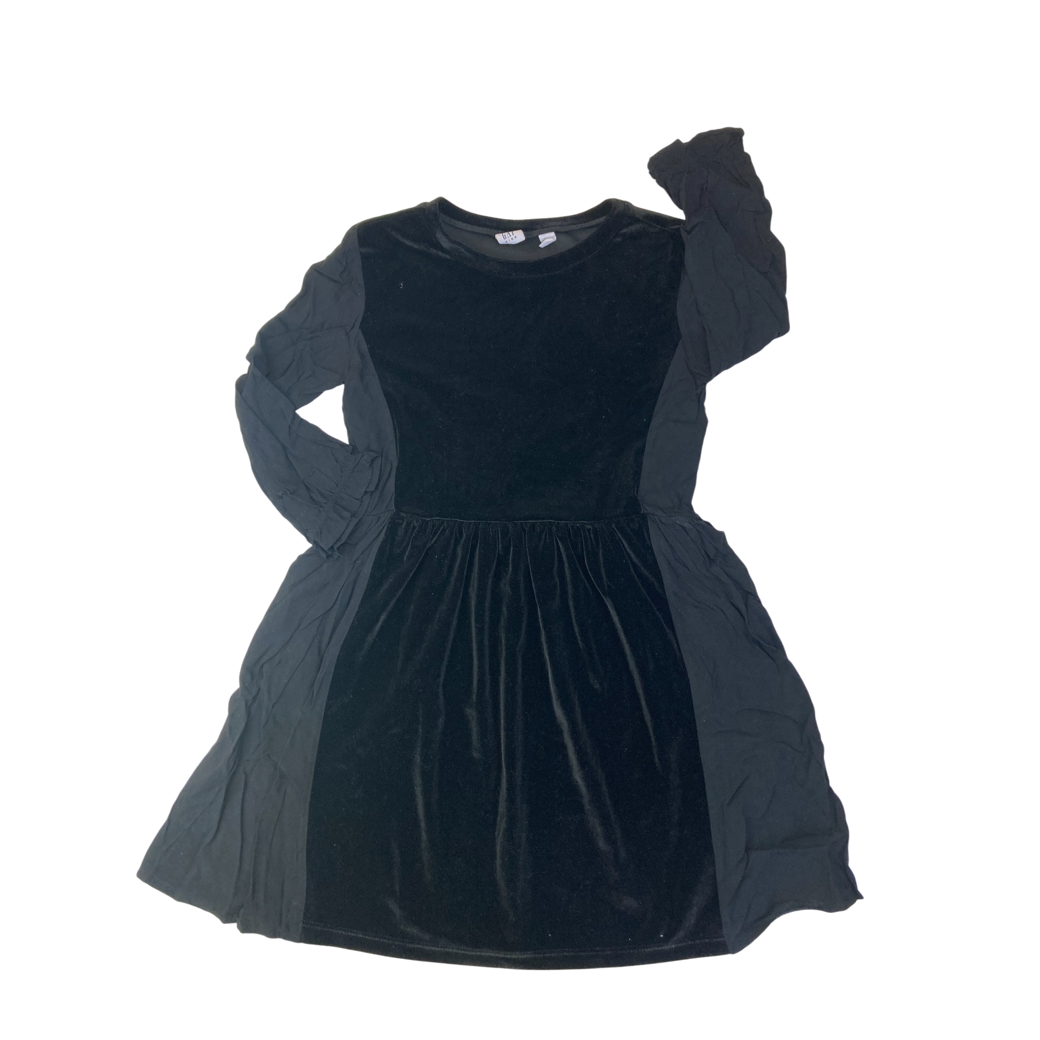 8Y Black Viscose & Velvet Dress - Gap