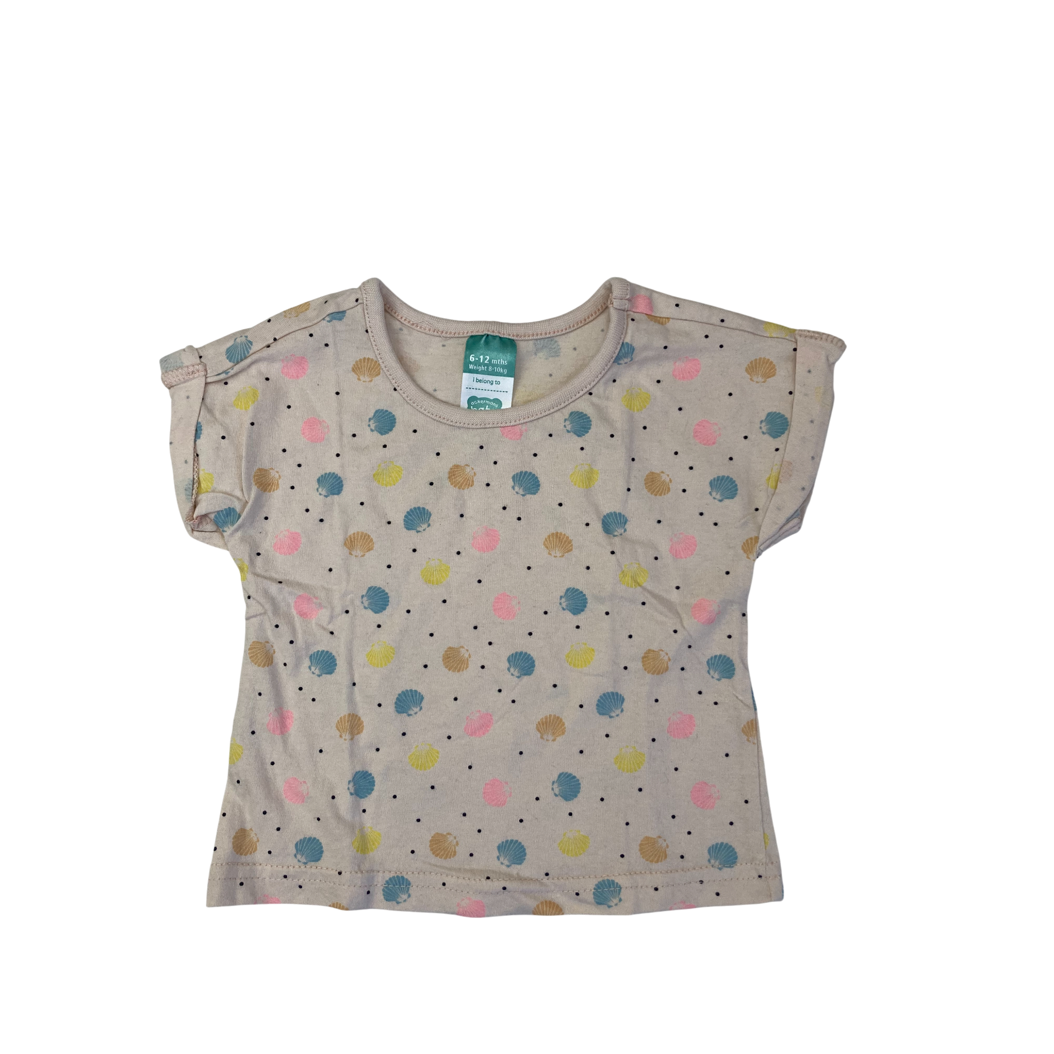 6-12M Beige Seashell T Shirt - Ackermans
