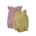 3-6M Yellow & Pink Floral Rompers - Cuddlesome, Ackermans