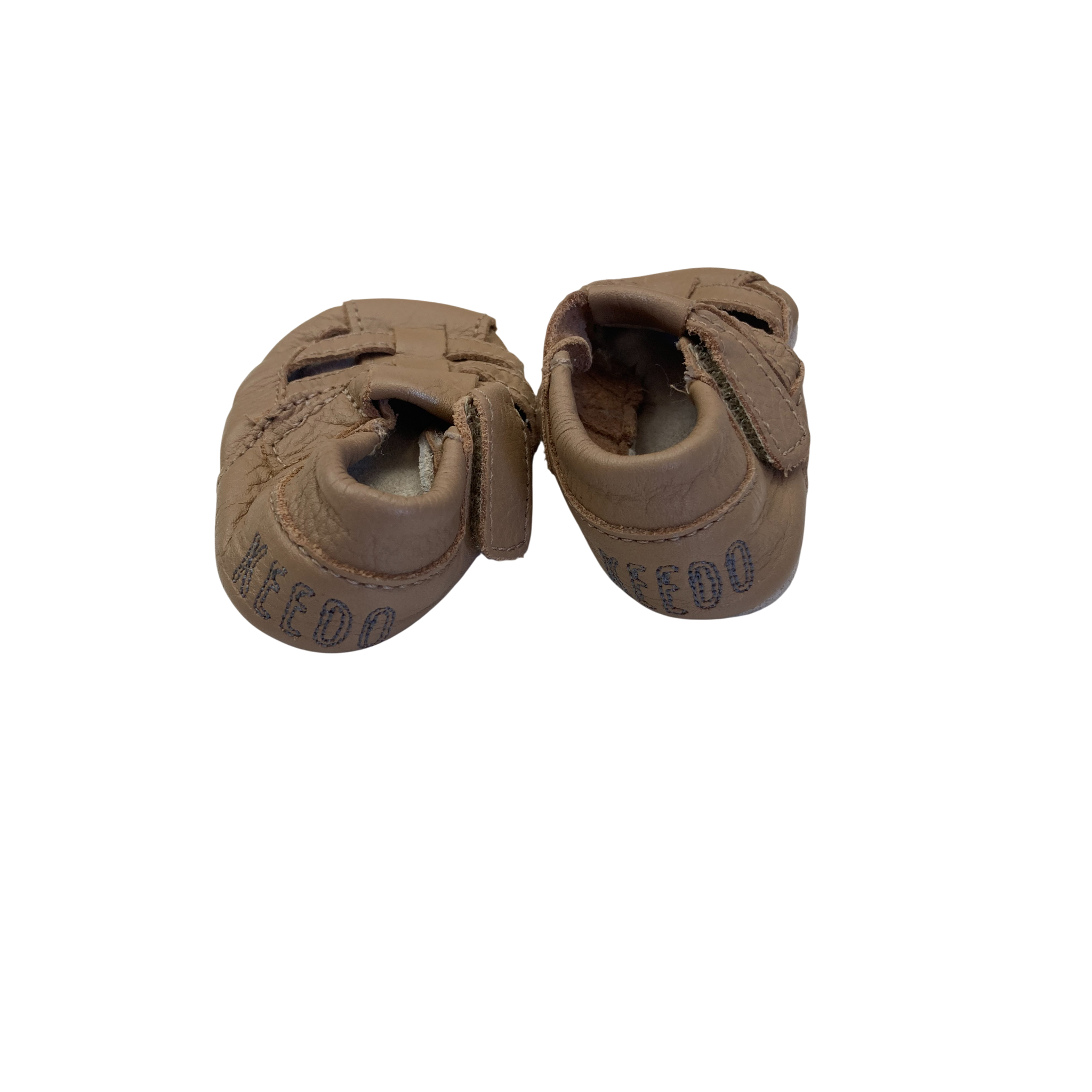 0-3M Beige Leather Soft Sole Sandals - Keedo