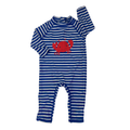 6-9M Blue & White Stripe Crab Swimsuit - Marks & Spencer
