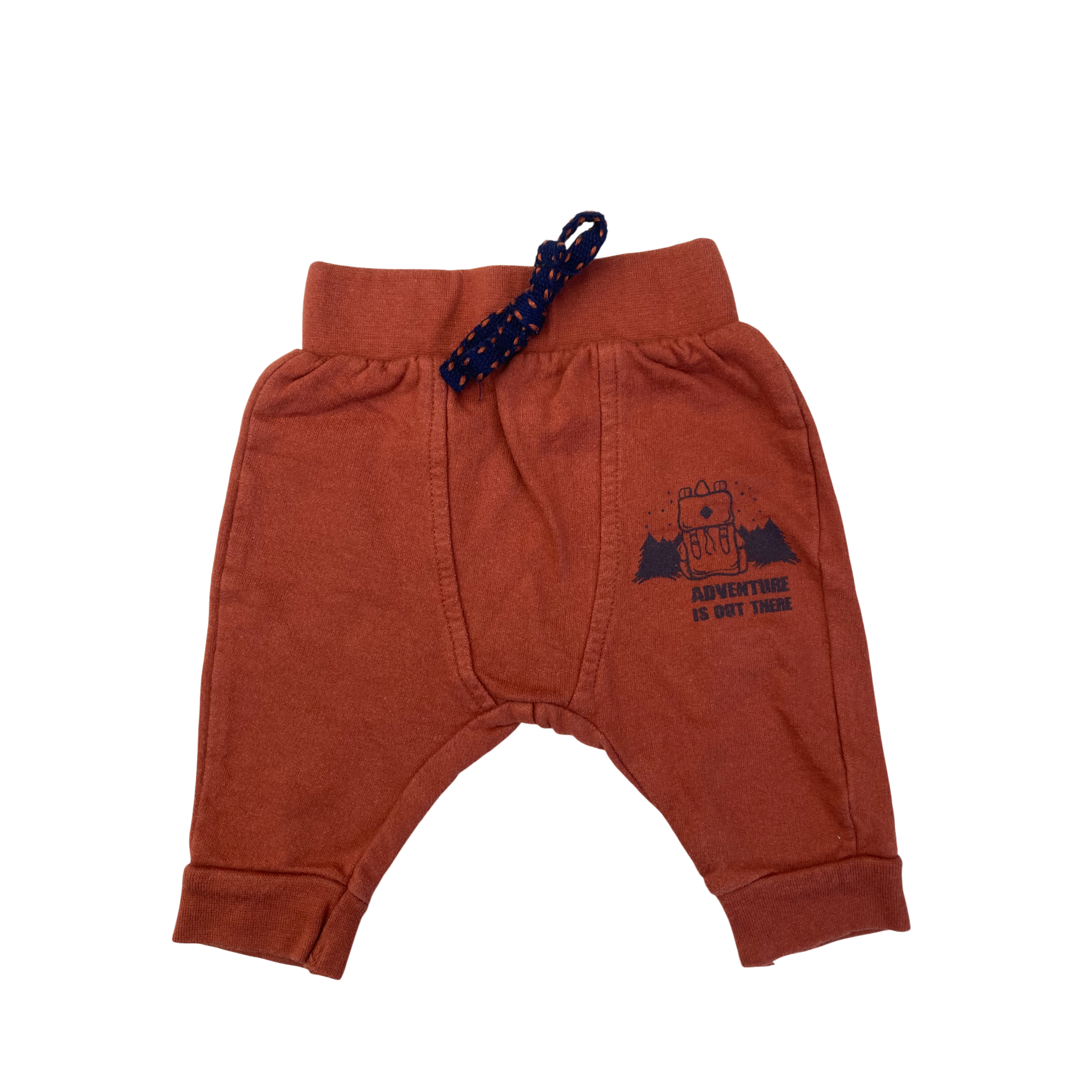 0-3M Tan & Navy Woodlands Track Pants - OneTwoThree