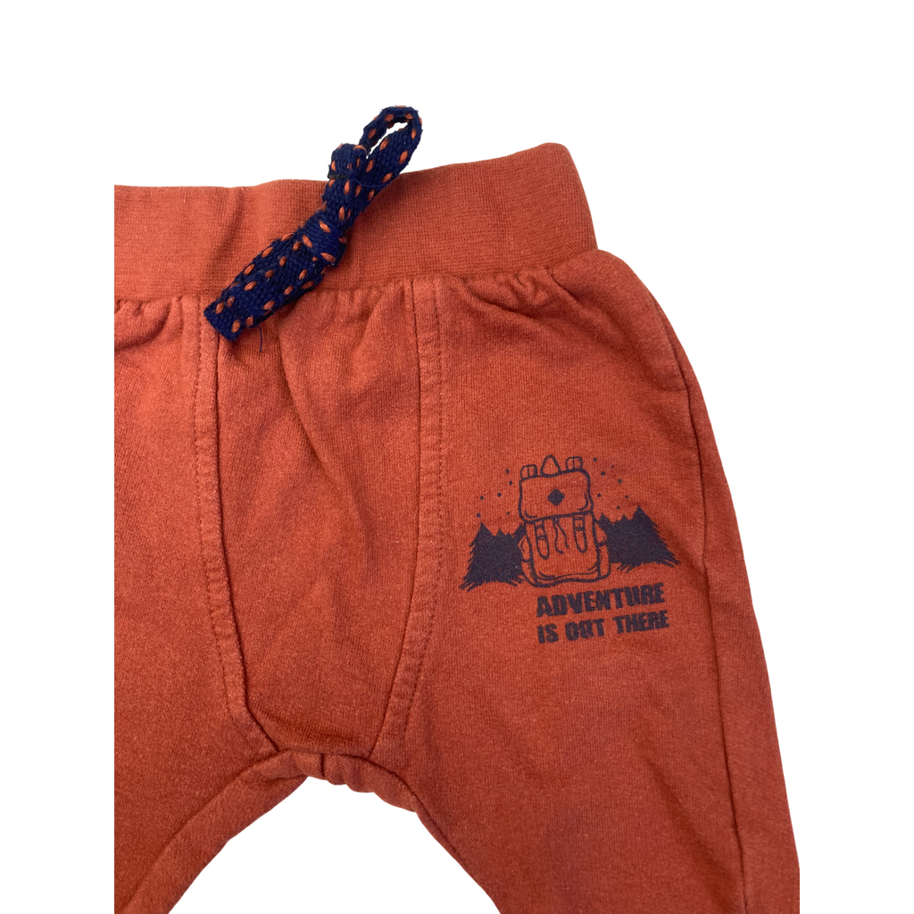 0-3M Tan & Navy Woodlands Track Pants - OneTwoThree