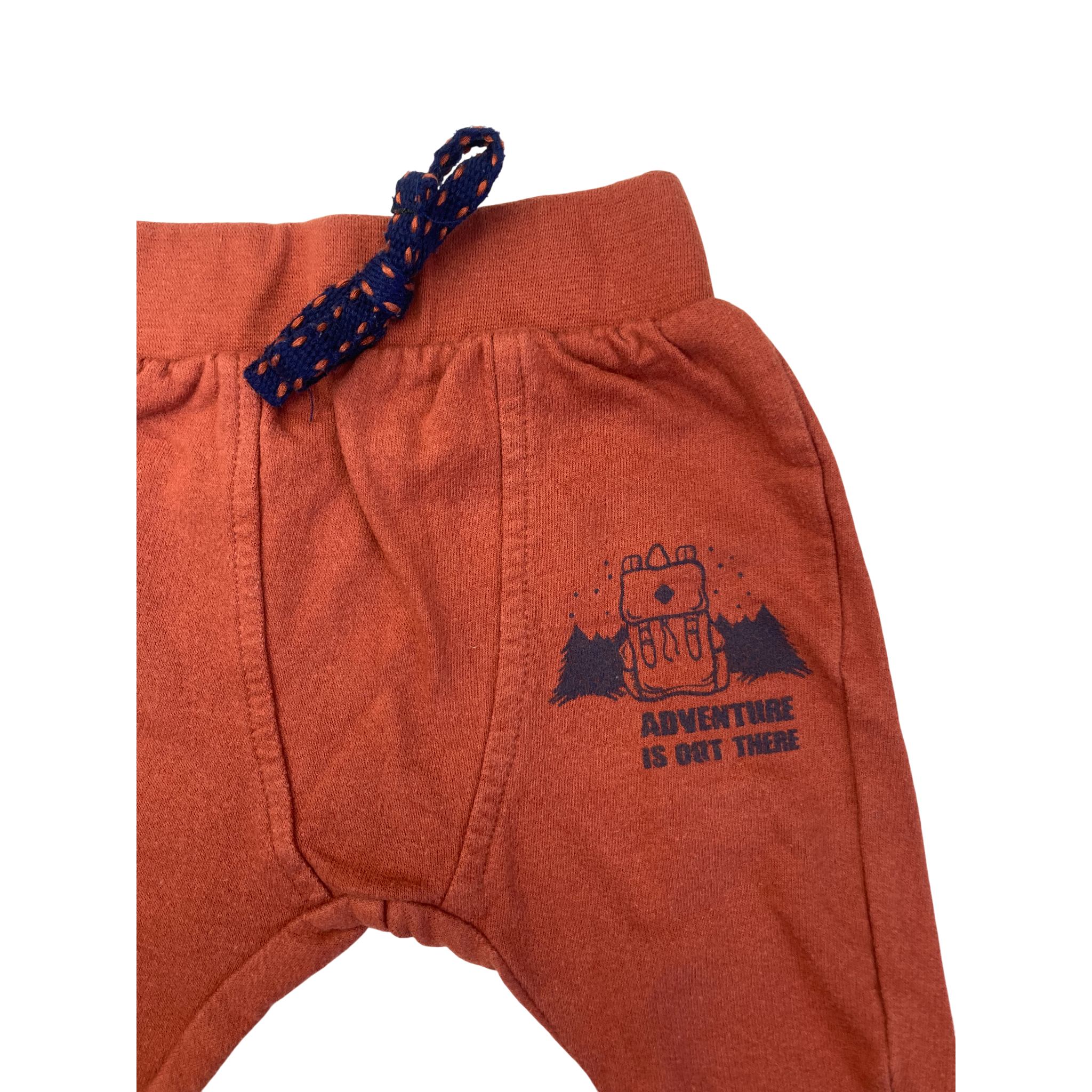 0-3M Tan & Navy Woodlands Track Pants - OneTwoThree
