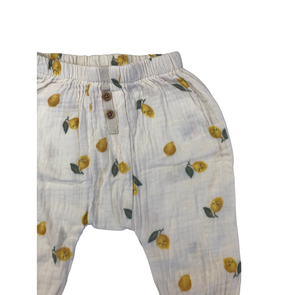 1M Cream Lemon Cotton Gauze Pants - Hema