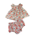 0-3M White-Red-Orange Floral Tunic & Bloomer - Cotton On