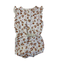 6M Cream Floral Cotton Gauze Button Down Playsuit - Hema