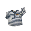 1-3M Grey & Blue Stripe Long Sleeve Henley - Woolworths