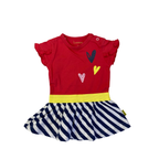 Newborn Red & Navy Stripe Easywaist Dress - Bess