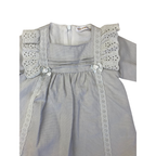 6M Grey Textured Long Sleeve Detail Dress - Mymio Baby