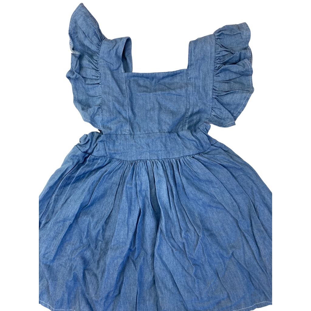 6-12M Mid Blue Denim Pinafore Dress - Dandy Lion