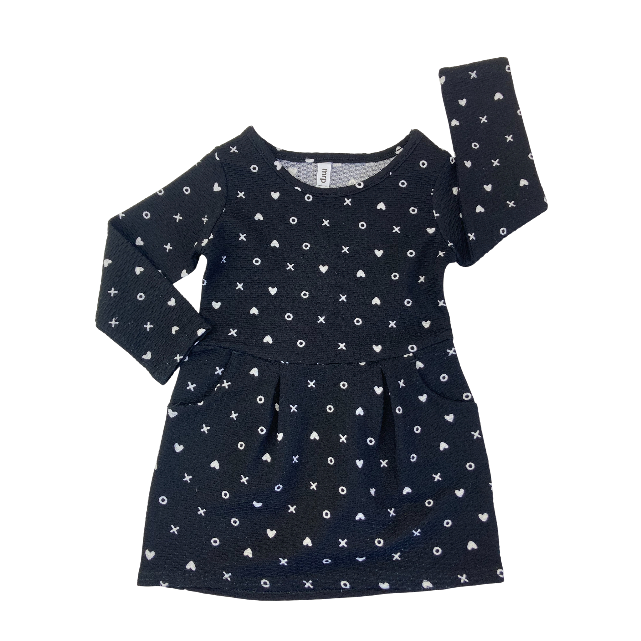 1-2Y Black & White Textured X & O Dress - Mr Price