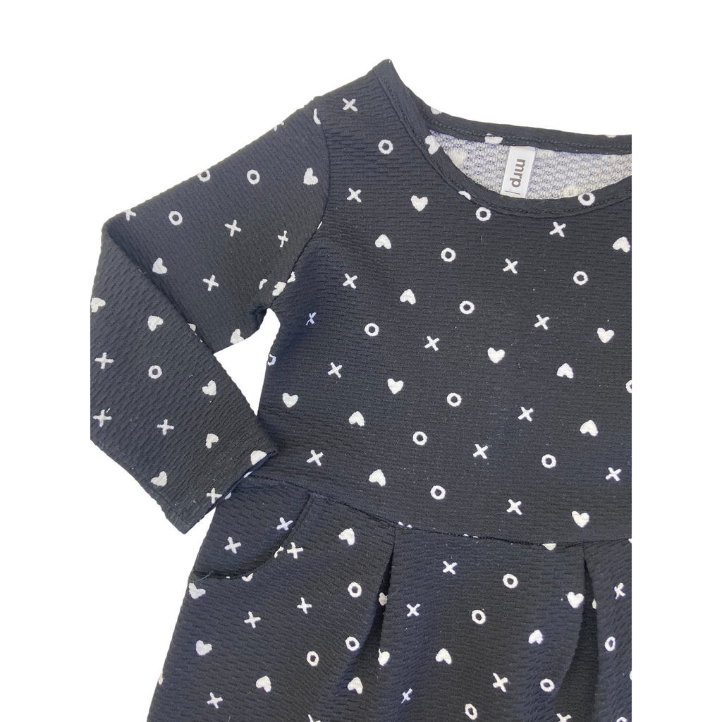1-2Y Black & White Textured X & O Dress - Mr Price