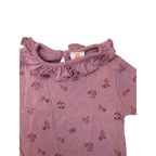 3M Mauve Pointelle Ruffled Neck Top - Hema