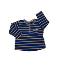 6-12M Navy Blue & Yellow Stripe Long Sleeve Henley - Woolworths