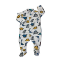 1-3M White Dinosaur Velour Snap Onesie - Woolworths