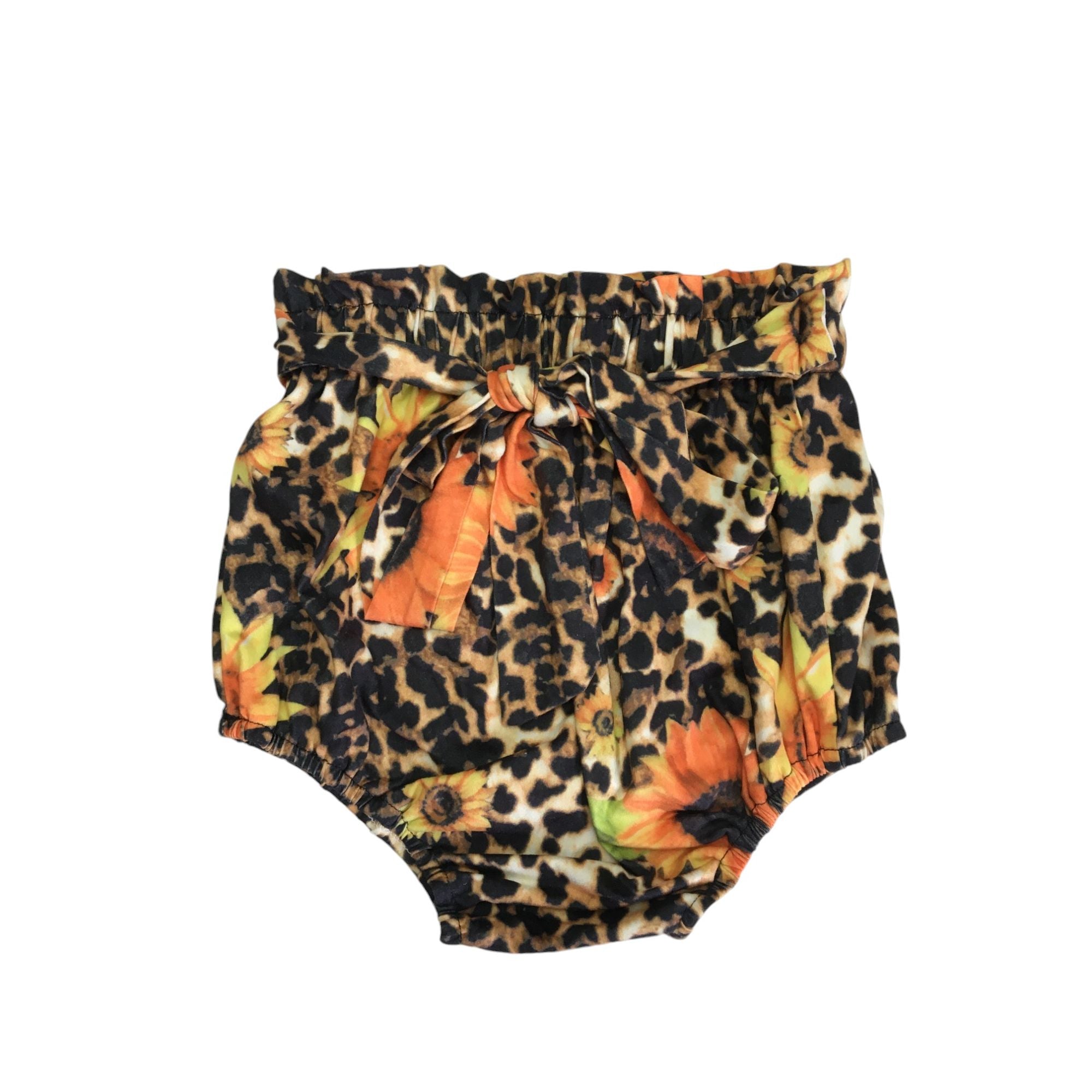 2-3Y Brown & Yellow Floral Leopard Bloomer