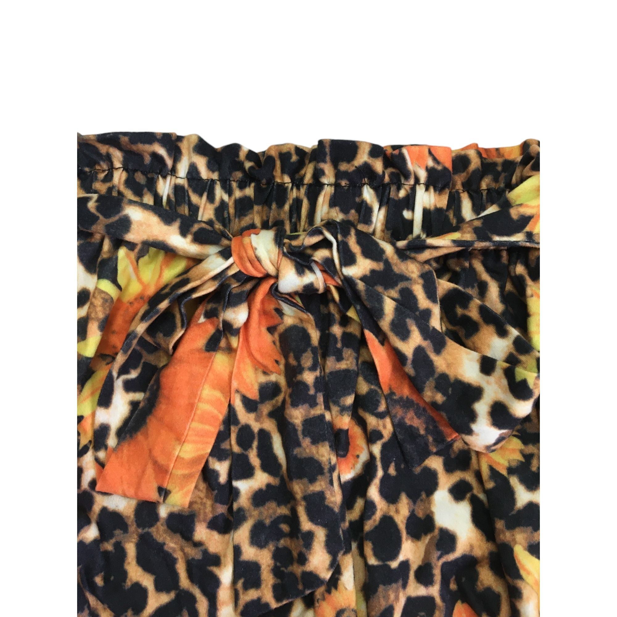 2-3Y Brown & Yellow Floral Leopard Bloomer