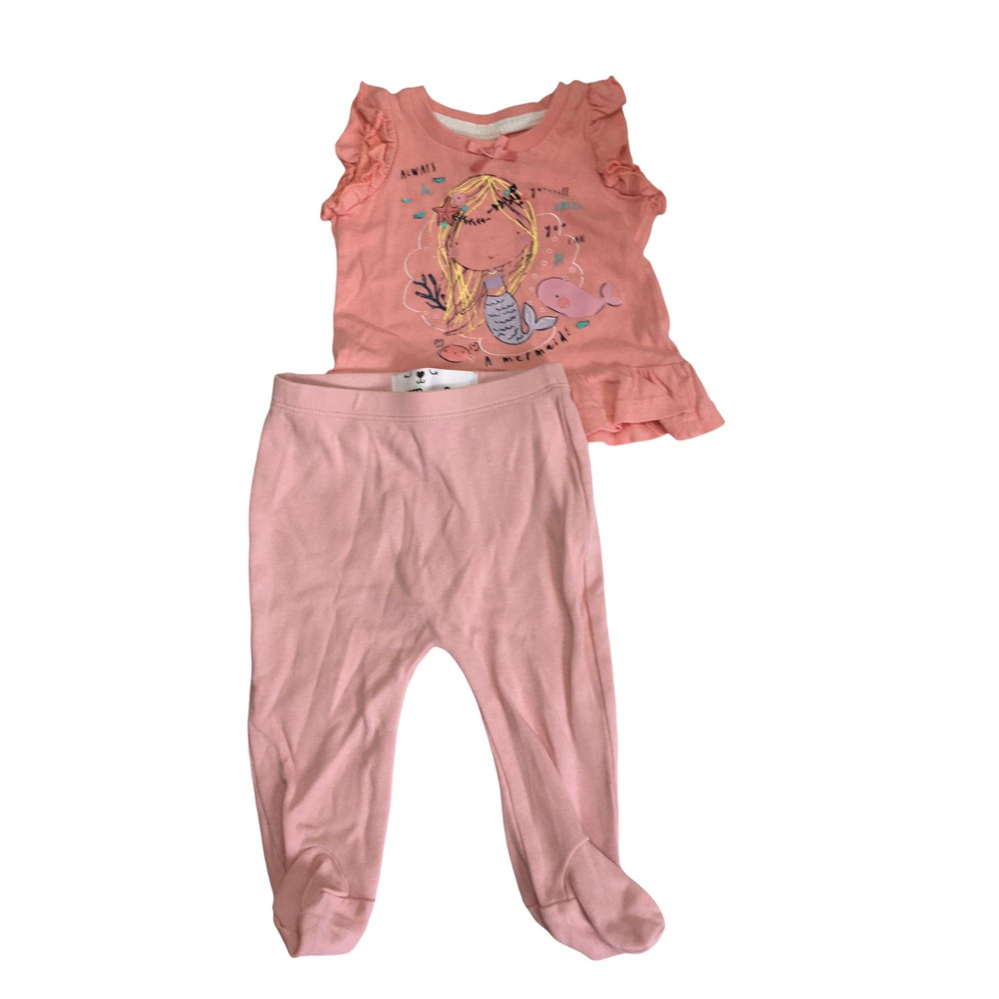 0-3M Pink Peplum Top & Footed Leggings - Edgars, Mr Price