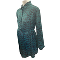 Size 36 - Green & Black Leopard Print Chiffon Shirt Tunic - Cherry Melon