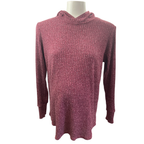 Large - Mauve Ribbed Knit Maternity Hoodie - Tummies Maternity Wear
