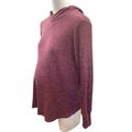 Large - Mauve Ribbed Knit Maternity Hoodie - Tummies Maternity Wear